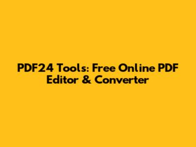 PDF24 Tools: Free Online PDF Editor & Converter