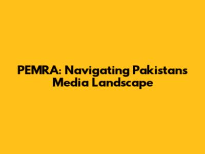 PEMRA: Navigating Pakistan's Media Landscape