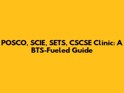 POSCO, SCIE, SETS, CSCSE Clinic: A BTS-Fueled Guide