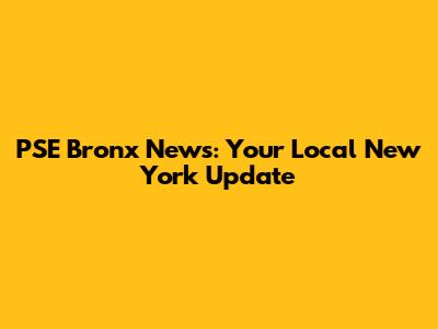 PSE Bronx News: Your Local New York Update