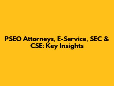 PSEO Attorneys, E-Service, SEC & CSE: Key Insights