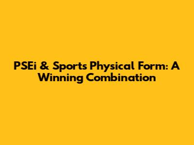 PSEi & Sports Physical Form: A Winning Combination
