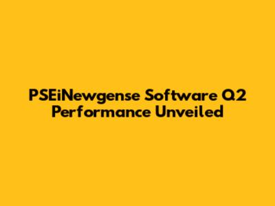 PSEiNewgense Software Q2 Performance Unveiled