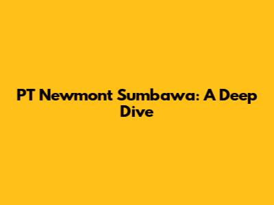 PT Newmont Sumbawa: A Deep Dive