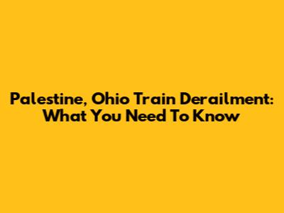 Palestine, Ohio Train Derailment: What You Need To Know