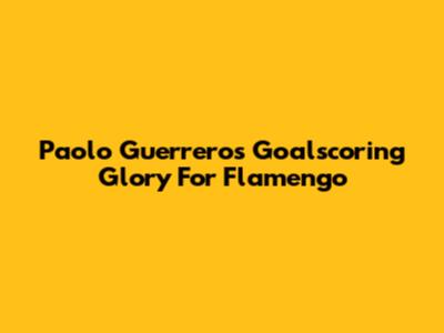 Paolo Guerrero's Goalscoring Glory For Flamengo