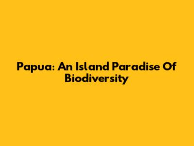 Papua: An Island Paradise Of Biodiversity