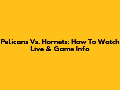 Pelicans Vs. Hornets: How To Watch Live & Game Info