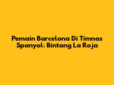Pemain Barcelona Di Timnas Spanyol: Bintang La Roja