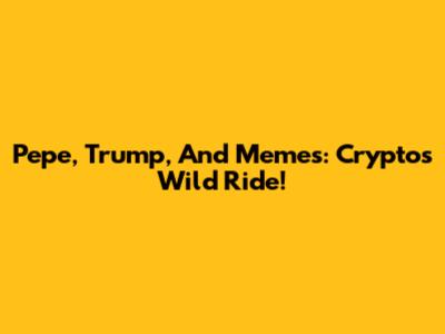 Pepe, Trump, And Memes: Crypto's Wild Ride!