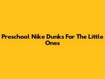 Preschool Nike Dunks For The Little Ones
