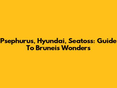 Psephurus, Hyundai, Seatoss: Guide To Brunei's Wonders