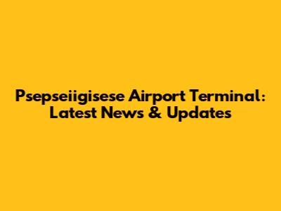 Psepseiigisese Airport Terminal: Latest News & Updates
