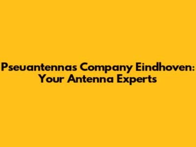 Pseuantennas Company Eindhoven: Your Antenna Experts