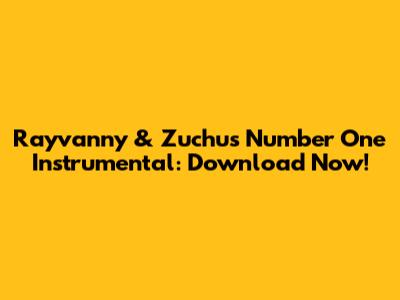 Rayvanny & Zuchu's 'Number One' Instrumental: Download Now!