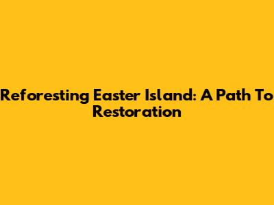 Reforesting Easter Island: A Path To Restoration