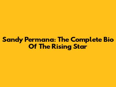 Sandy Permana: The Complete Bio Of The Rising Star