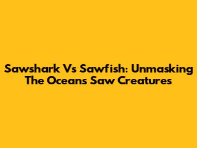 Sawshark Vs Sawfish: Unmasking The Ocean's 'Saw' Creatures
