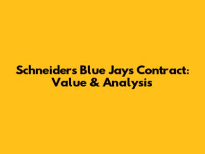 Schneider's Blue Jays Contract: Value & Analysis