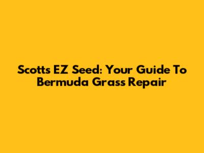 Scotts EZ Seed: Your Guide To Bermuda Grass Repair