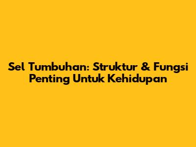 Sel Tumbuhan: Struktur & Fungsi Penting Untuk Kehidupan
