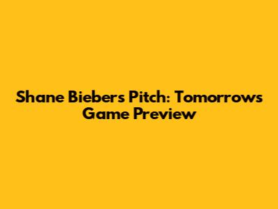 Shane Bieber's Pitch: Tomorrow's Game Preview