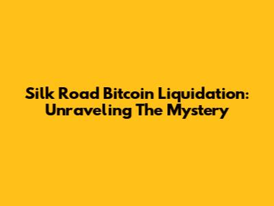 Silk Road Bitcoin Liquidation: Unraveling The Mystery