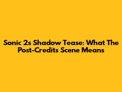 Sonic 2's Shadow Tease: What The Post-Credits Scene Means