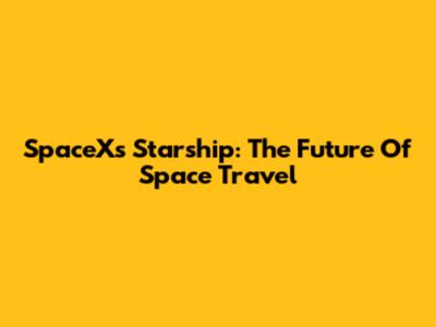 SpaceX's Starship: The Future Of Space Travel