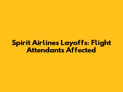 Spirit Airlines Layoffs: Flight Attendants Affected