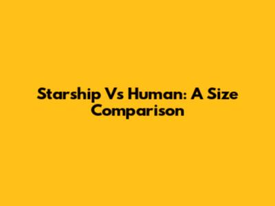 Starship Vs Human: A Size Comparison