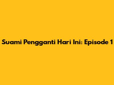 Suami Pengganti Hari Ini: Episode 1