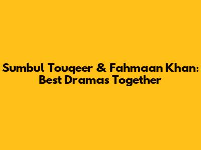 Sumbul Touqeer & Fahmaan Khan: Best Dramas Together
