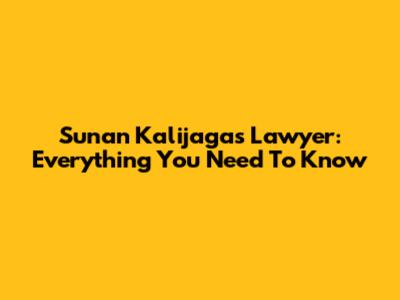 Sunan Kalijaga's Lawyer: Everything You Need To Know