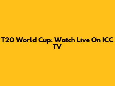 T20 World Cup: Watch Live On ICC TV