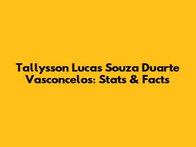 Tallysson Lucas Souza Duarte Vasconcelos: Stats & Facts