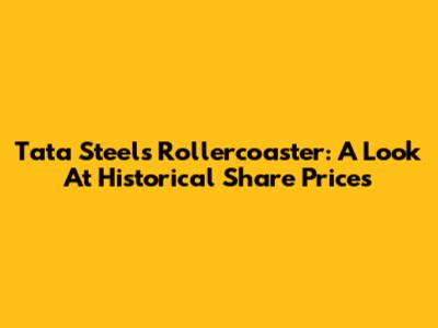Tata Steel's Rollercoaster: A Look At Historical Share Prices