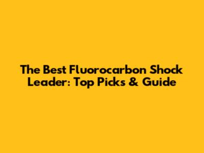 The Best Fluorocarbon Shock Leader: Top Picks & Guide
