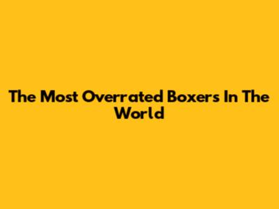 The Most Overrated Boxers In The World