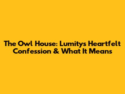 The Owl House: Lumity's Heartfelt Confession & What It Means