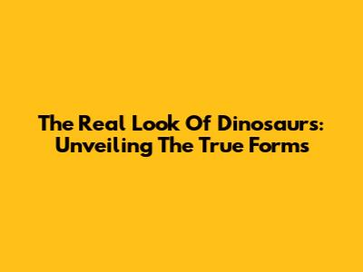 The Real Look Of Dinosaurs: Unveiling The True Forms