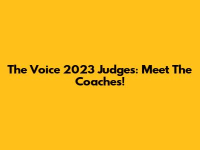 The Voice 2023 Judges: Meet The Coaches!