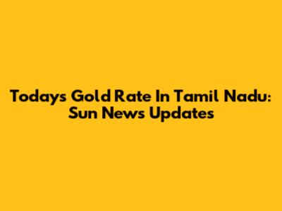 Today's Gold Rate In Tamil Nadu: Sun News Updates