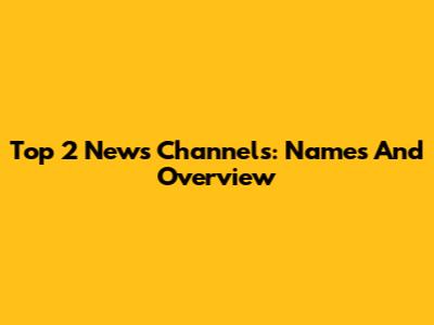 Top 2 News Channels: Names And Overview