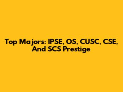 Top Majors: IPSE, OS, CUSC, CSE, And SCS Prestige