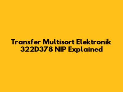 Transfer Multisort Elektronik 322D378 NIP Explained