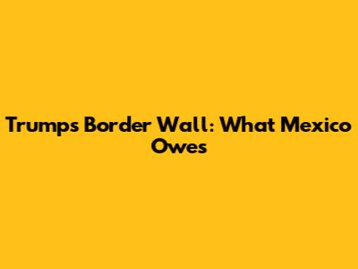 Trump's Border Wall: What Mexico Owes