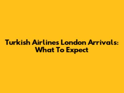 Turkish Airlines London Arrivals: What To Expect