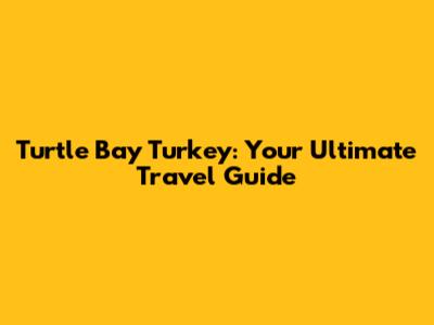 Turtle Bay Turkey: Your Ultimate Travel Guide