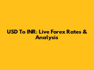 USD To INR: Live Forex Rates & Analysis